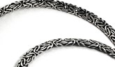 Round Byzantine Silver Chain Necklace 